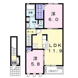 宇土駅 徒歩41分 2階の物件間取画像